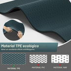 Tapete de yoga extra grueso de TPE de 0.47 pulgadas con correa, 72 pulgadas de largo x 24.8 pulgadas de ancho, antideslizante, para gimnasia, pilates, hogar, entrenamiento, gimnasio y fitness