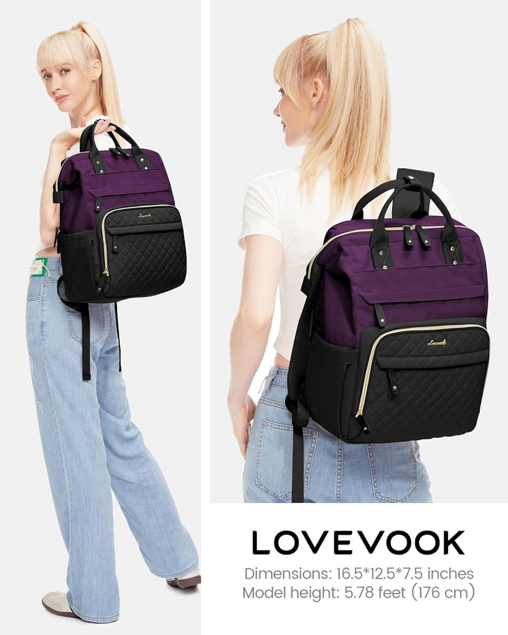 LOVEVOOK - Mochila para laptop de mujer, 15.6'' impermeable...