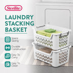 Sterilite Cesta apilable para ropa sucia, cesta de ropa de plástico
