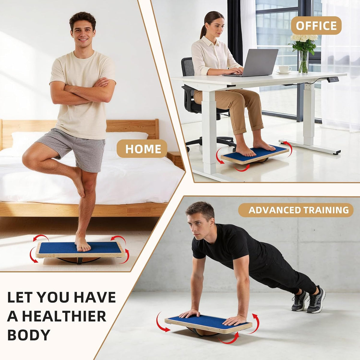 Juoe 360° Balance Board Wobble Board, hasta 350 LBS para Physical Therapy