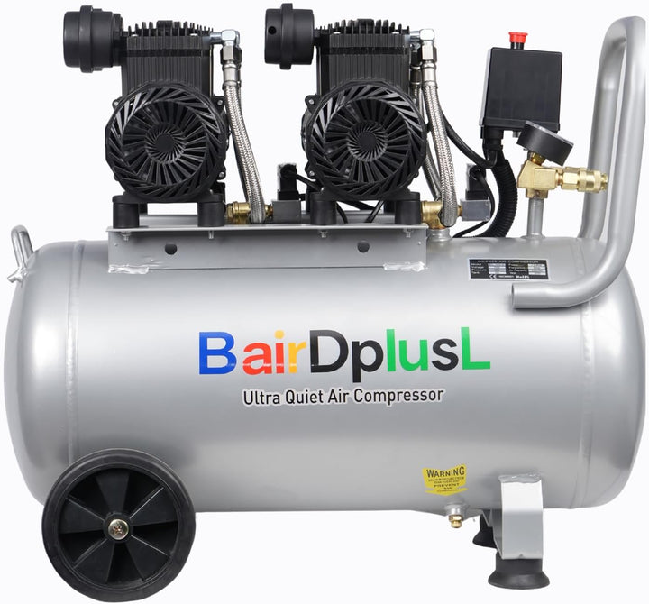 BairDplusL Compresor de aire ultra silencioso de 14.5 galones, 110...