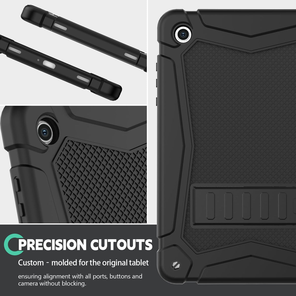 Funda a prueba de golpes para Samsung Galaxy Tab A11 Plus de 11 pulgadas 2026 con soporte integrado, 3 capas de protección resistente para Tab A9+ 10.9 2023, color negro