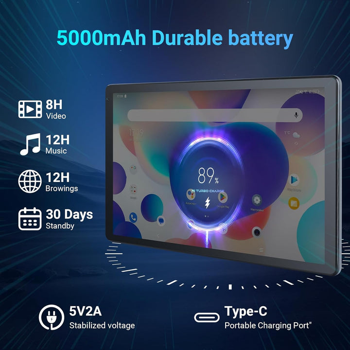 MUISOO Tablet Tablet Android de 10.1", procesador Octa-Core, 10...