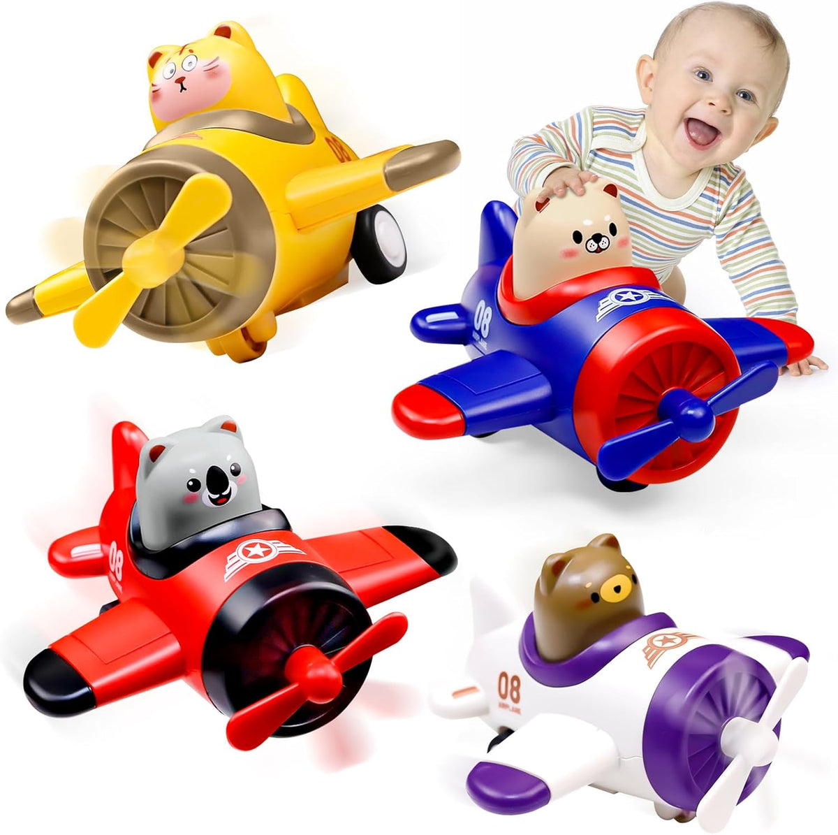 Juguetes de avión Press and Go para niños pequeños de 1 a
