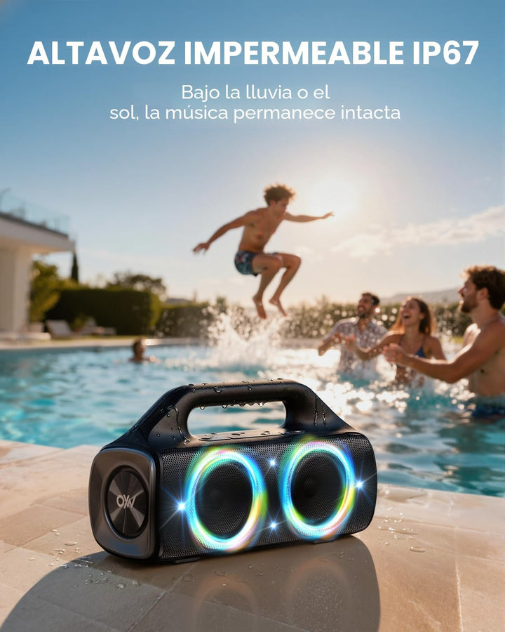 OYW Altavoz Bluetooth impermeable IPX67: 80 W (pico) Altavoces inal...