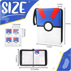 Carpeta para tarjetas de 4 bolsillos, porta tarjetas coleccionables que cabe 400 tarjetas con 50 fundas extraíbles, álbum portátil para colección de cartas, estuche para cartas de juego con cremallera