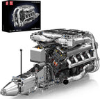 Mould King V8 Kit de modelo de motor turbo doble que funciona – Más de 2899 piezas, construye tu propio kit de motor de modelo visible para adultos con motor y batería, bloques de construcción para adultos, juguetes de construcción STEM de bricolaje