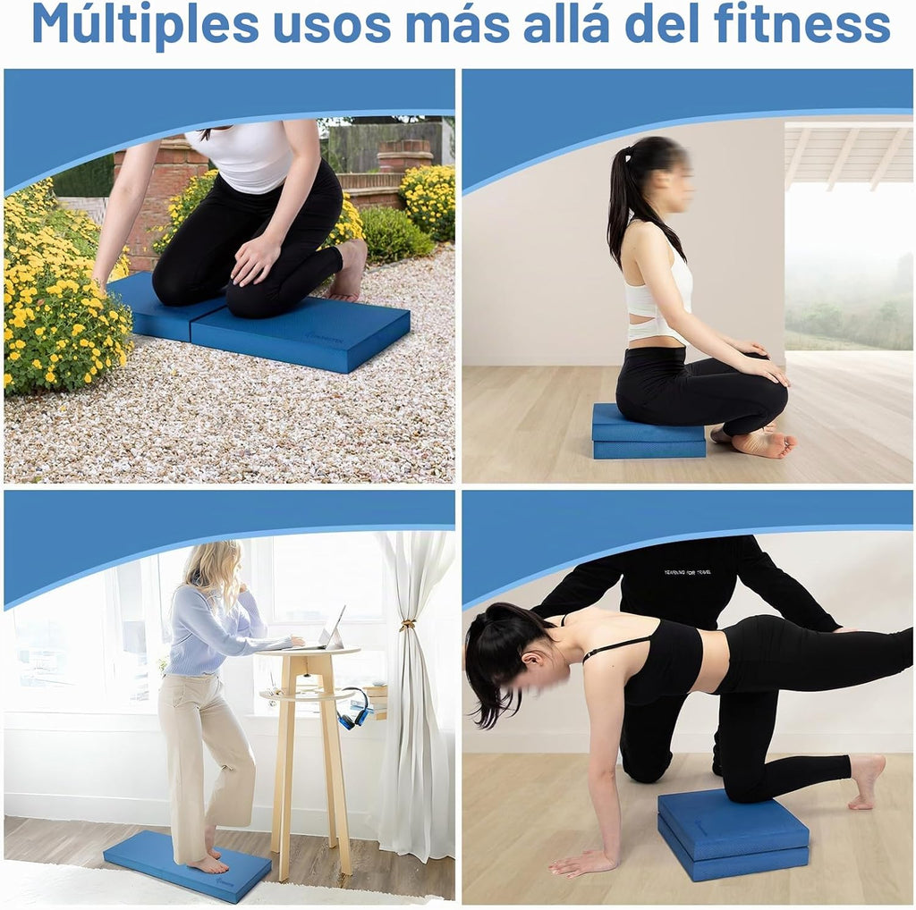 StrongTek Almohadilla de equilibrio profesional de espuma para ejercicios, 15.8 x 13 x 2 pulgadas, rodillera de espuma TPE de alta densidad, antideslizante y resistente al agua, para entrenamiento de