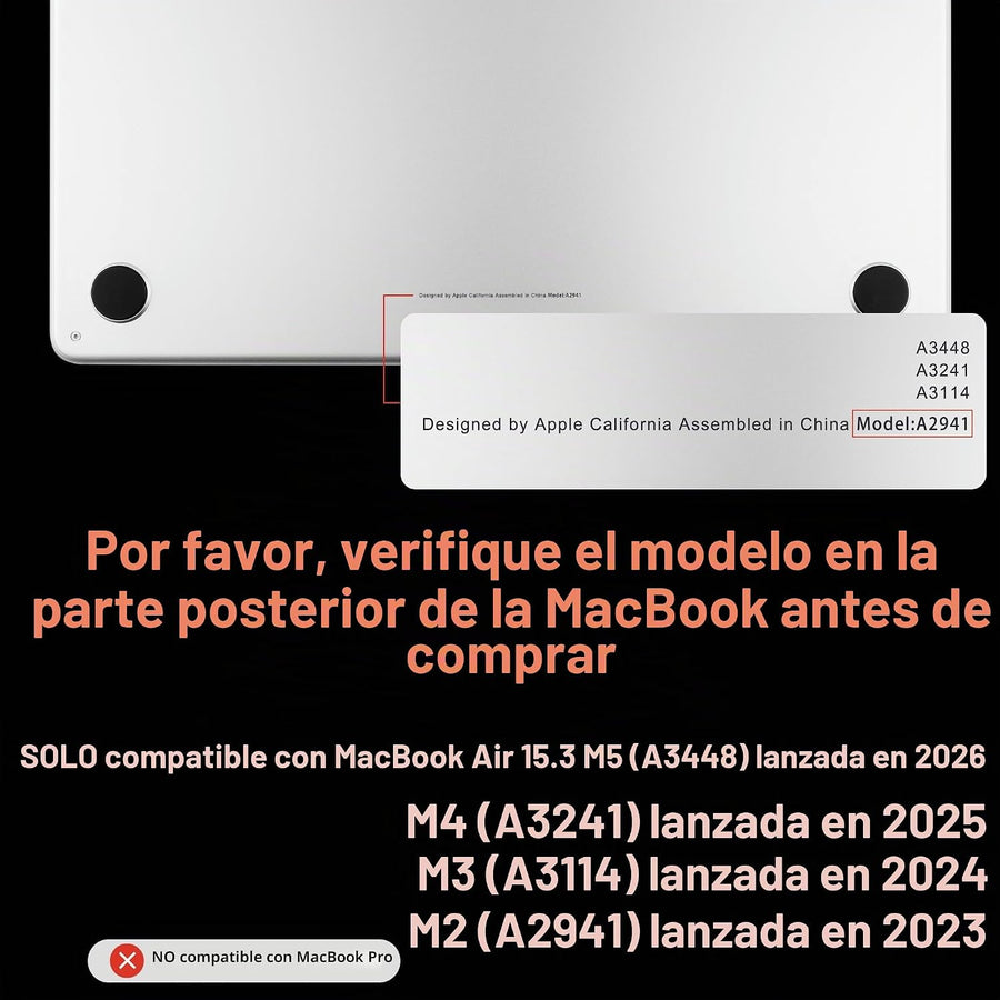 MEEgoodo Funda para MacBook Air de 15 pulgadas M4\/M3\/M2 2025 2024...