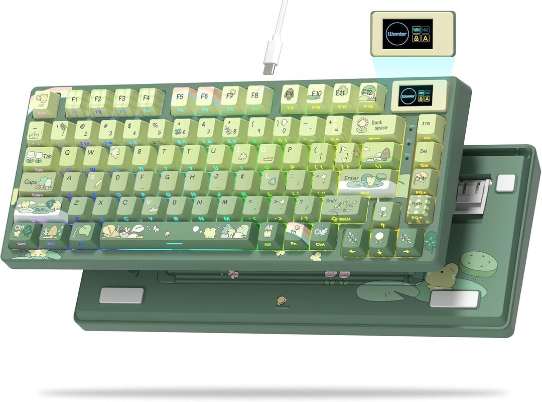 Womier SK80 Teclado al 75% con pantalla multimedia a color, teclado...