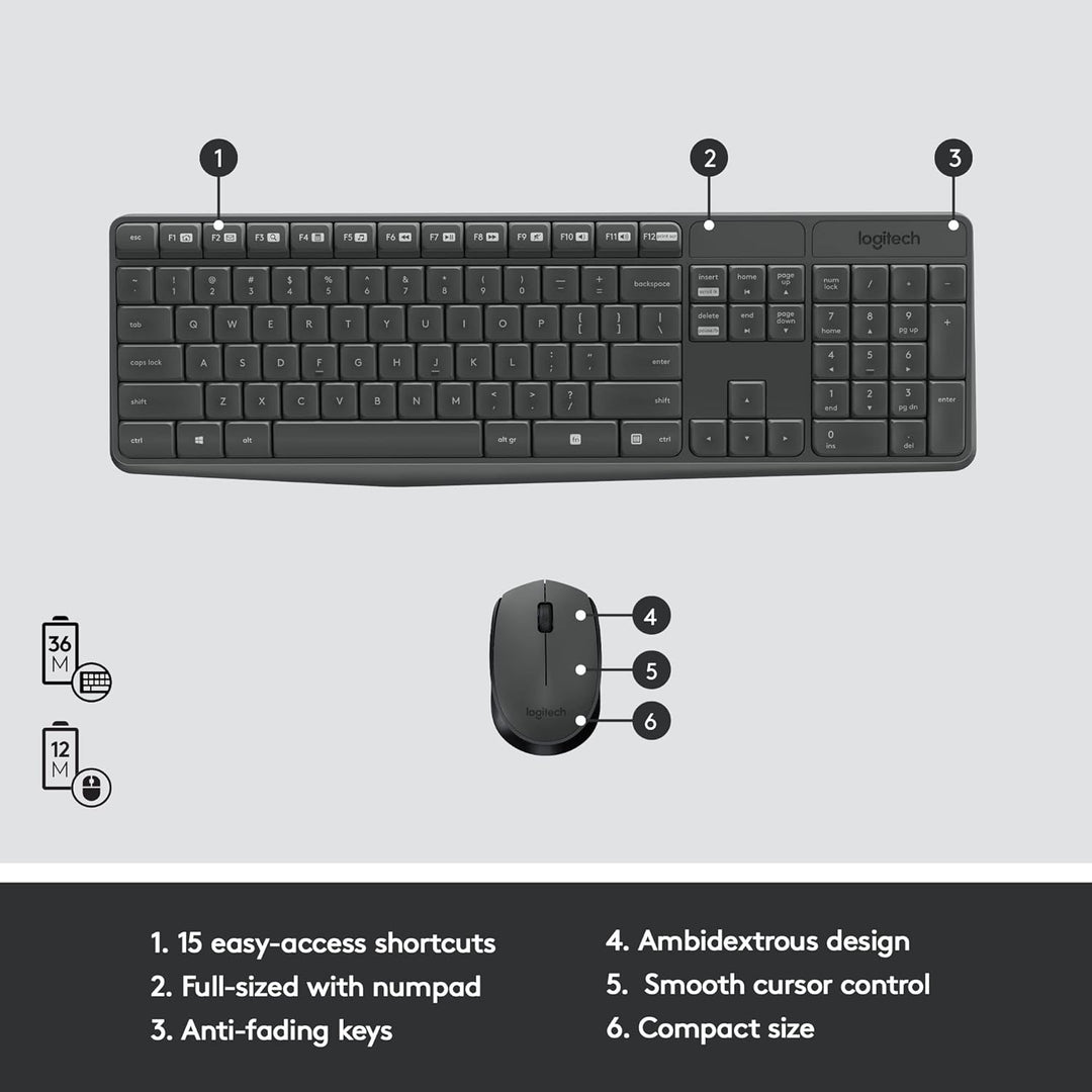 Logitech Teclado y mouse inalámbrico MK235