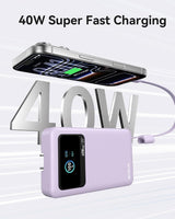 MOKiN Banco de energía 3 en 1, cargador portátil de 10000 mAh 40 W...