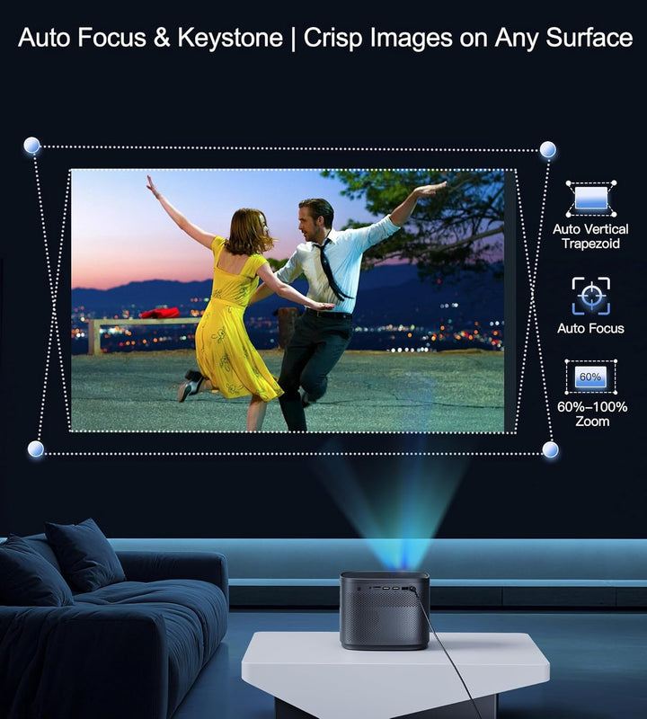 Miroir Mini proyector, proyector HD para el hogar con altavoz incor...