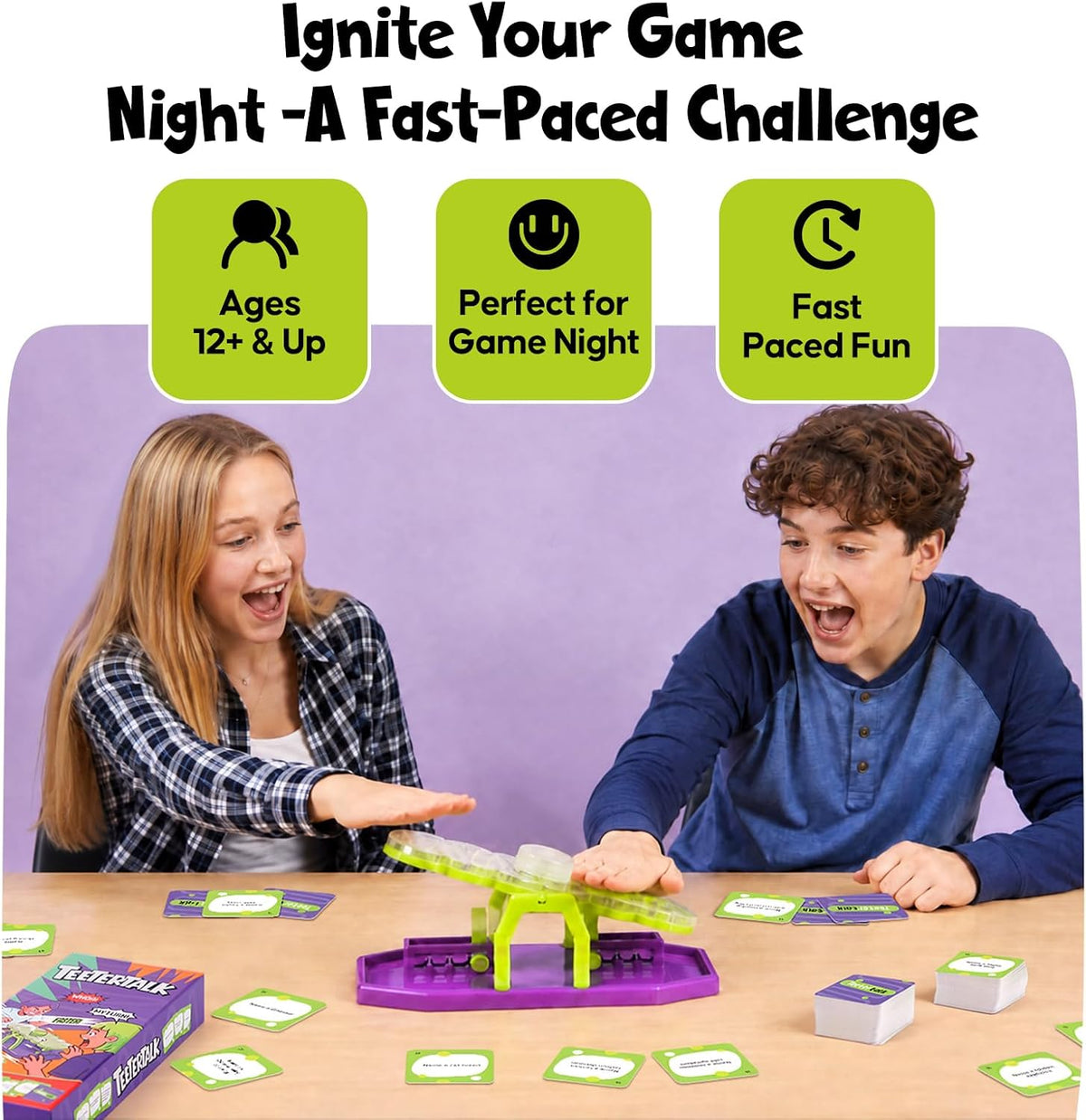 TeeterTalk - Juego de mesa familiar de ritmo rápido, juego de categorías