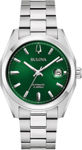 Bulova Surveyor Reloj automático de pulsera de acero inoxidable con esfera verde 1.535 in - 96B429