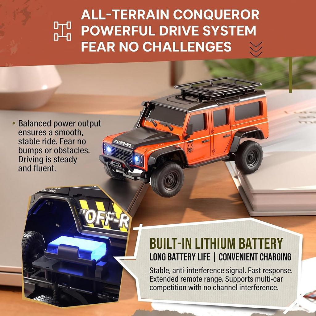 1:43 Mini RC Crawler con APP/2.4Ghz Control LED Doble Carcasa