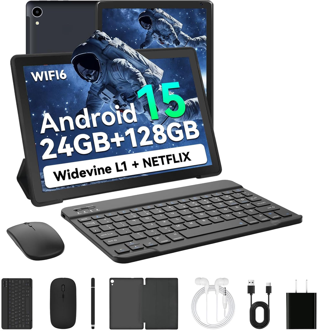 HiGrace 2025 última tablet Android 15 mejorada de 10 pulgadas, 24GB+128GB+1TB de expansión