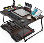 SAIJI - Escritorio para computadora portátil para cama, mesa de cama plegable XXL, 25.6 x 19.3 pulgadas