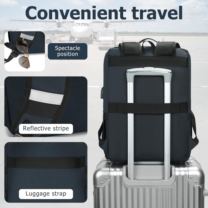 YALUNDISI Mochila vintage de viaje para laptop con puerto de carga...