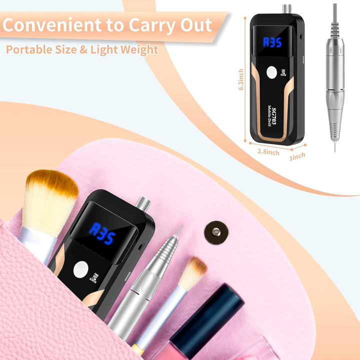 Taladro de uñas portátil profesional de 35000 RPM, MOCOWIND recarga...