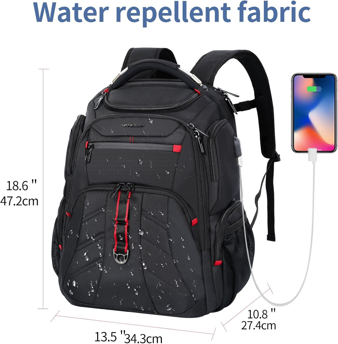 VANKEAN Mochila de viaje para portátil de 17.3 pulgadas, compatible...