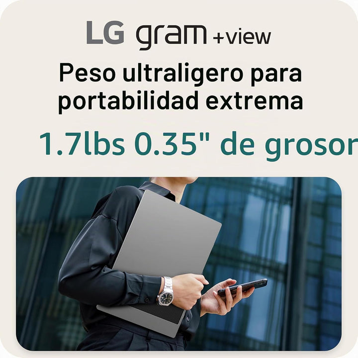 LG gram +View 17 pulgadas Monitor portátil ligero WQXG (2560x1600)...
