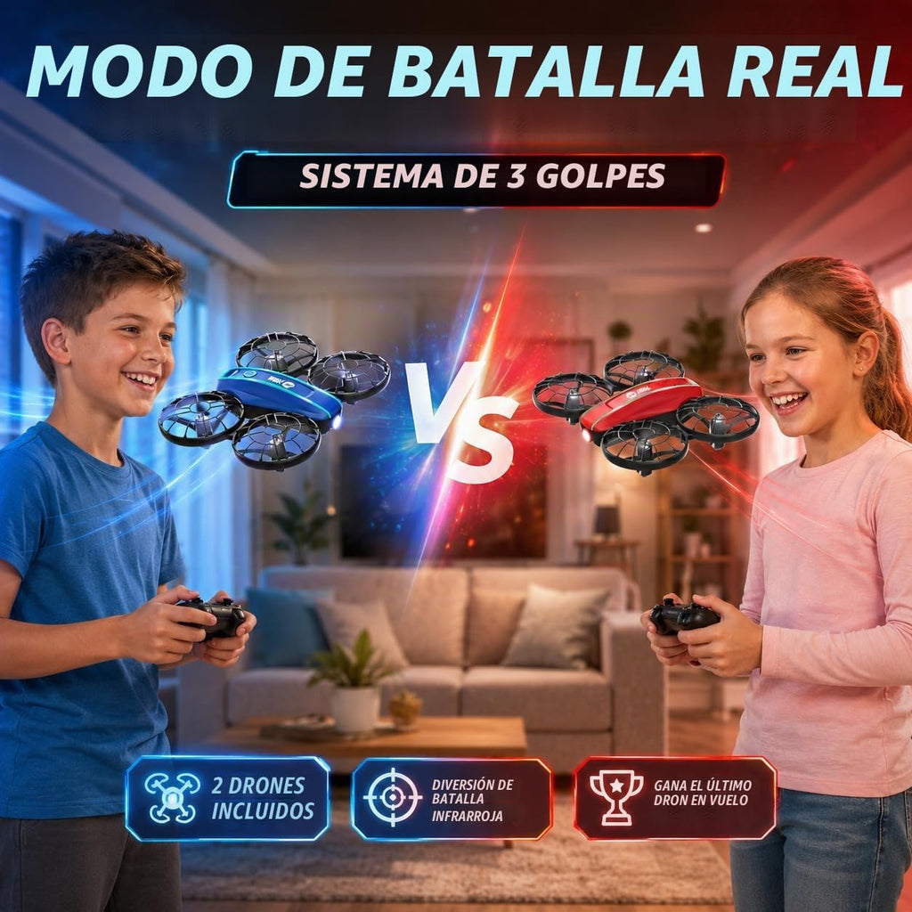 Holy Stone HS210FS Mini Drone para niños principiantes, juego de cuadricóptero RC para interiores de 2 jugadores con modo de batalla, giros de 360°, mosca circular, modo sin cabeza, retención de