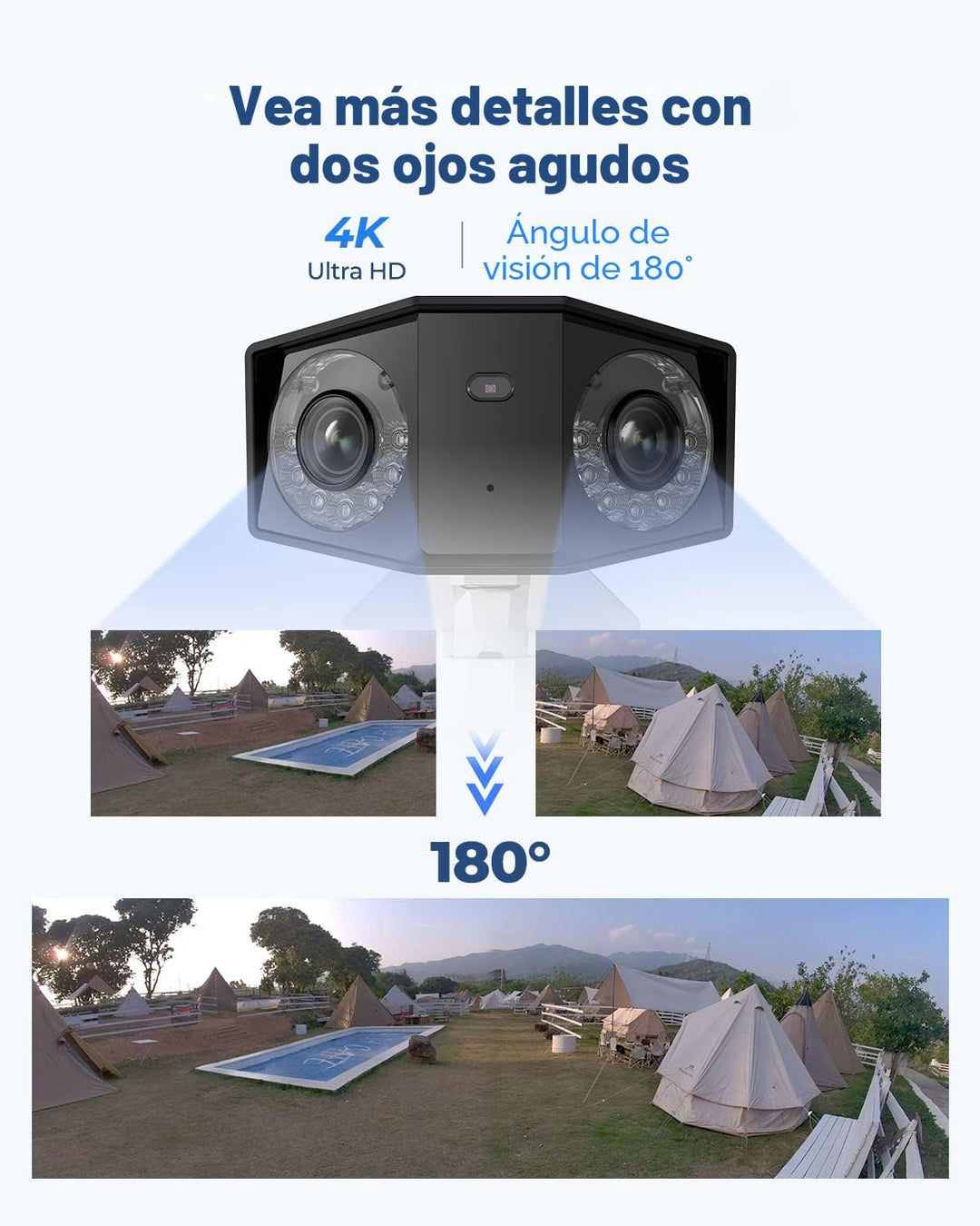Sistema de cámara de seguridad REOLINK 4K PoE, cámara IP para el ho...