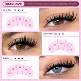 OKAYLOVE BUNNY - Juego de extensiones de pestañas en racimo de anim...