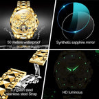 OLEVS Relojes esqueletos automáticos de acero inoxidable