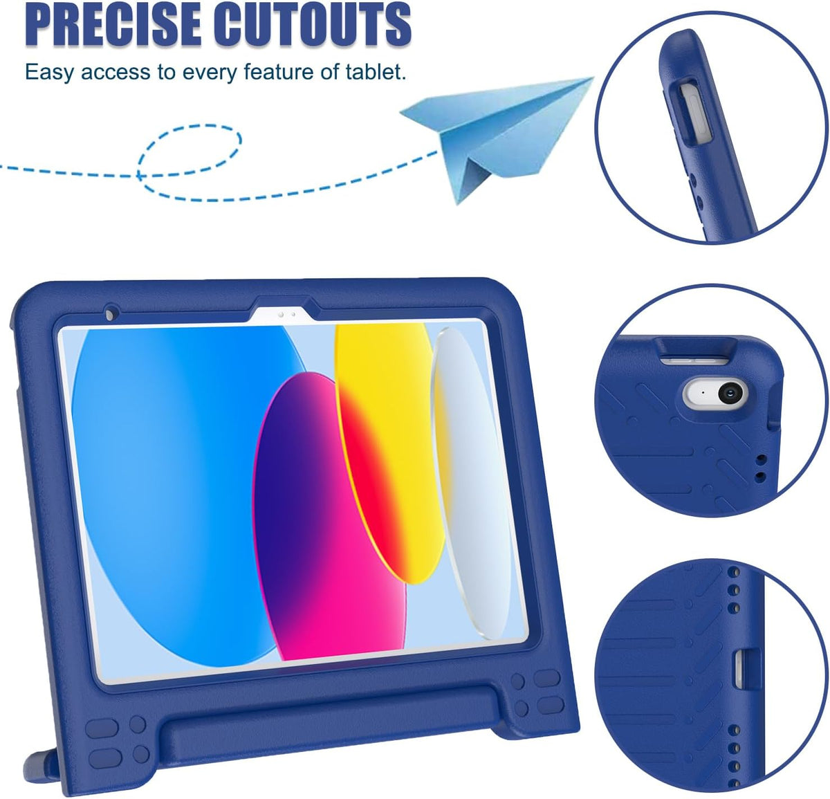 Funda infantil para iPad (A16) de 11ª generación de 11 pulgadas 2025, iPad de 10.9 pulgadas 2022 con protector de pantalla integrado, duradero, a prueba de golpes, ligera, con mango para i Pad