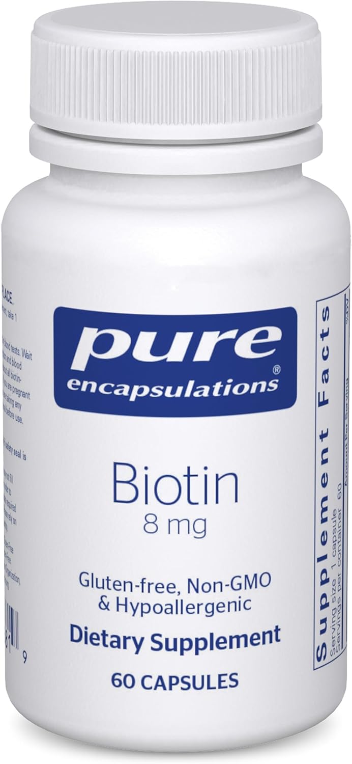 Pure Encapsulations Biotina 8 mg - Suplemento de vitamina B para ay...
