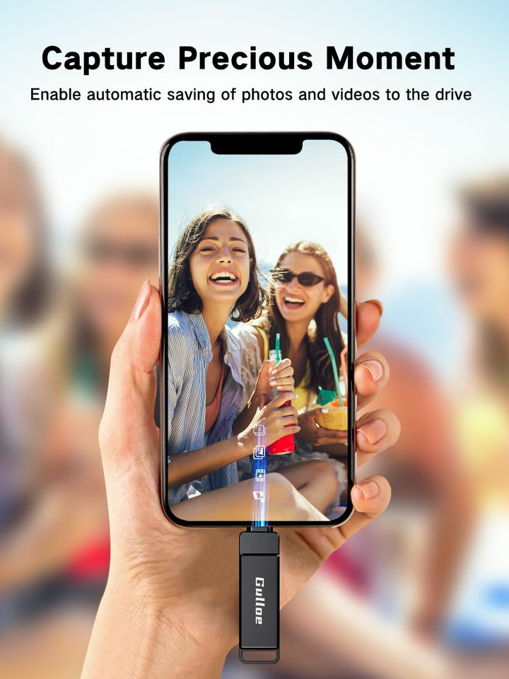 Gulloe Unidad flash de 512 GB diseñada para iPhone, memoria USB par...