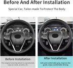 Funda de Volante Cosida a Mano, Compatible con Toyota RAV4 SUV 2019-2024 / Avalon 2019-2022 / Camry 2018-2024 / Corolla 2020-2025, Funda de Volante de Microfibra de Cuero con Envoltura