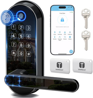 Cerradura inteligente de huellas dactilares Bluetooth con mango y t...