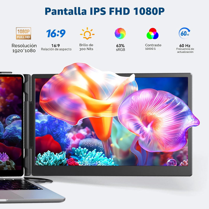 ROYY Extensor de pantalla para portátil de 14.2 pulgadas, monitor p...