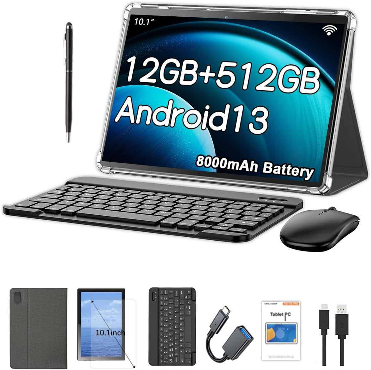 Crelander Tablet Android 13 de 10.1 pulgadas con ranura para tarjet...