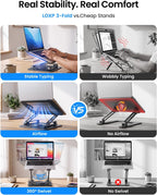 Soporte para laptop de 15 pulgadas para escritorio giratorio de 360°