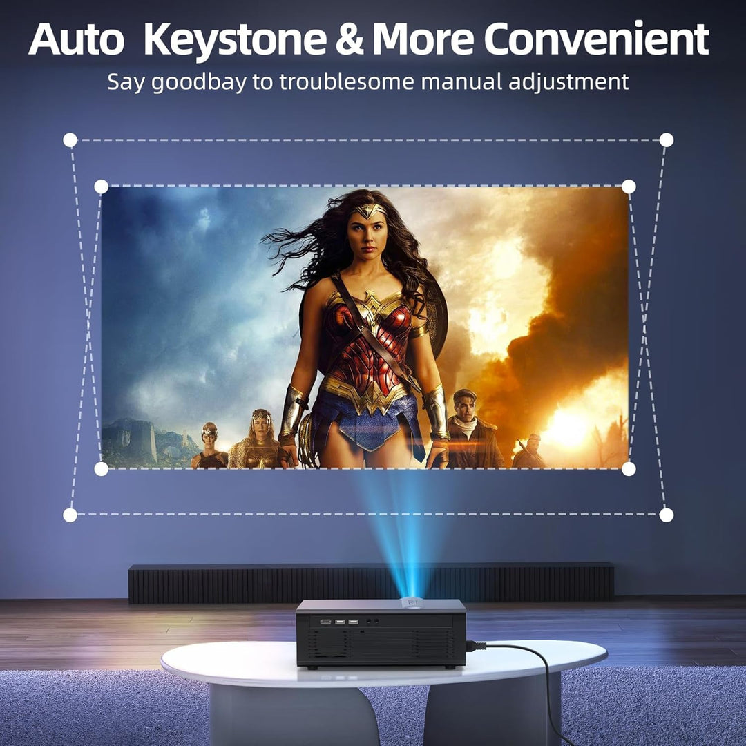 Proyector [Enfoque Eléctrico\/Auto Keystone] con WiFi y Bluetooth,...