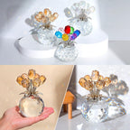 Figura de rosas doradas de cristal, ramo de rosas de cristal, decoración coleccionable, regalos para esposa, mujer, mamá en el día de la madre, día de San Valentín, aniversario de boda