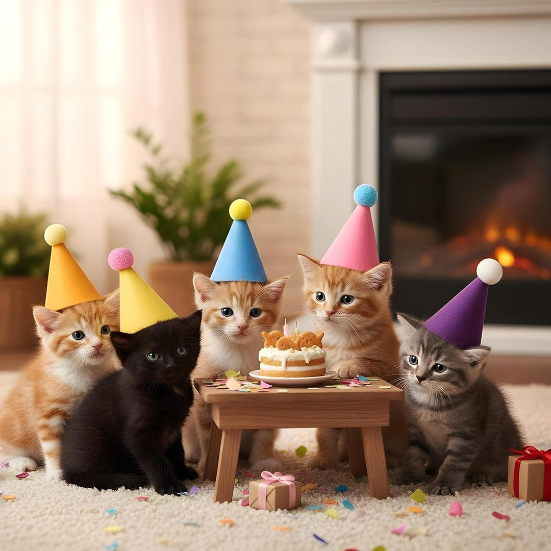 Grevosea 6 sombreros de fiesta de animales de peluche