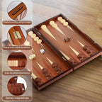 Juego de backgammon de madera hecho a mano, juego de mesa grande de 16 pulgadas con piezas de gran tamaño, juego clásico de estrategia para 2 jugadores, perfecto para adultos y niños