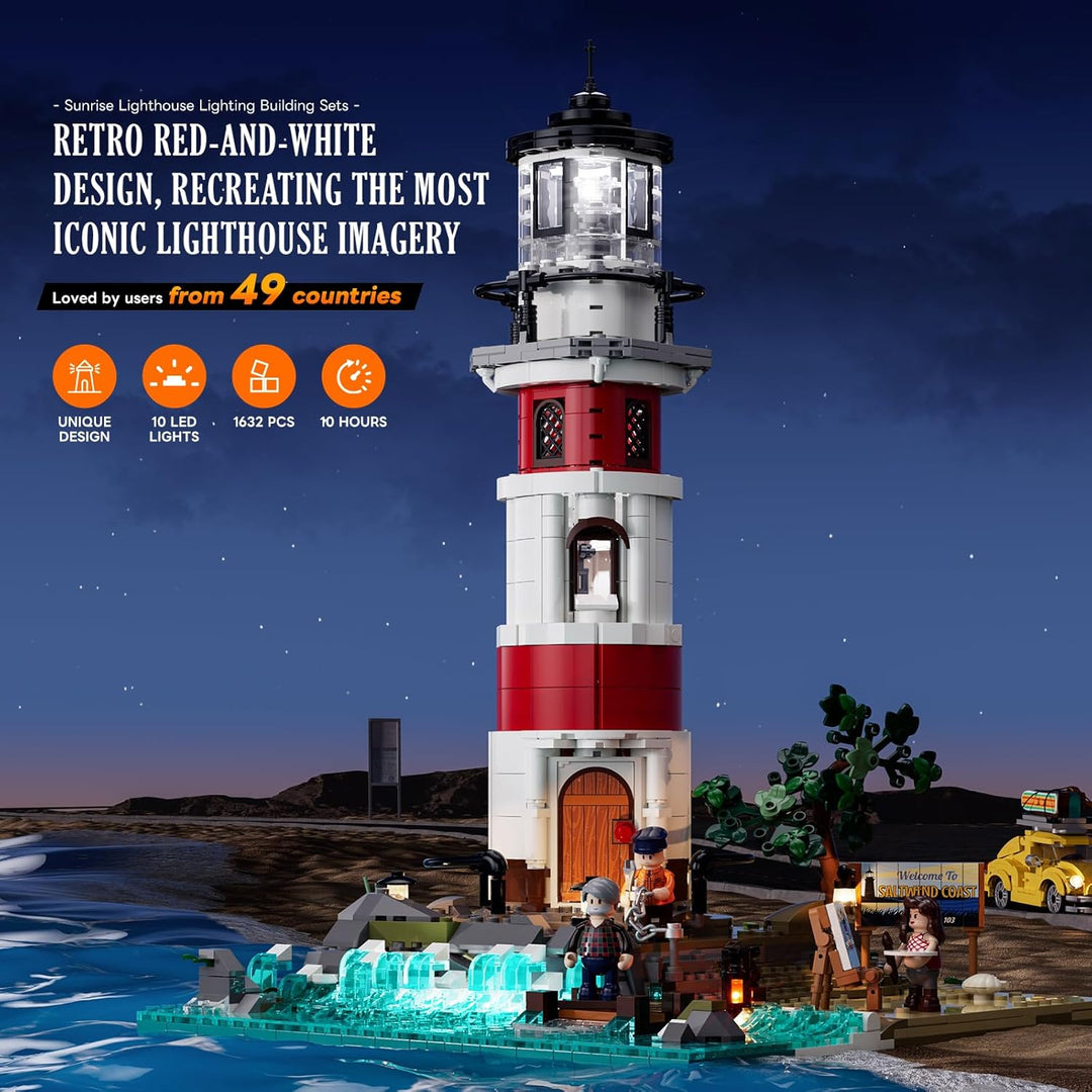 City Sunrise Lighthouse - Juego de ladrillos de