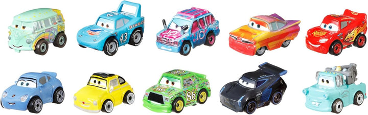 Mattel Disney Pixar Cars Mini Racers, paquete de 10 vehículos colec...