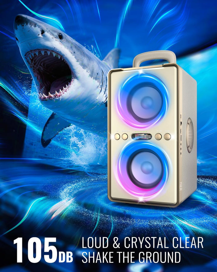 YIER Altavoz Bluetooth, altavoz de fiesta de pico de 240 W con grav...