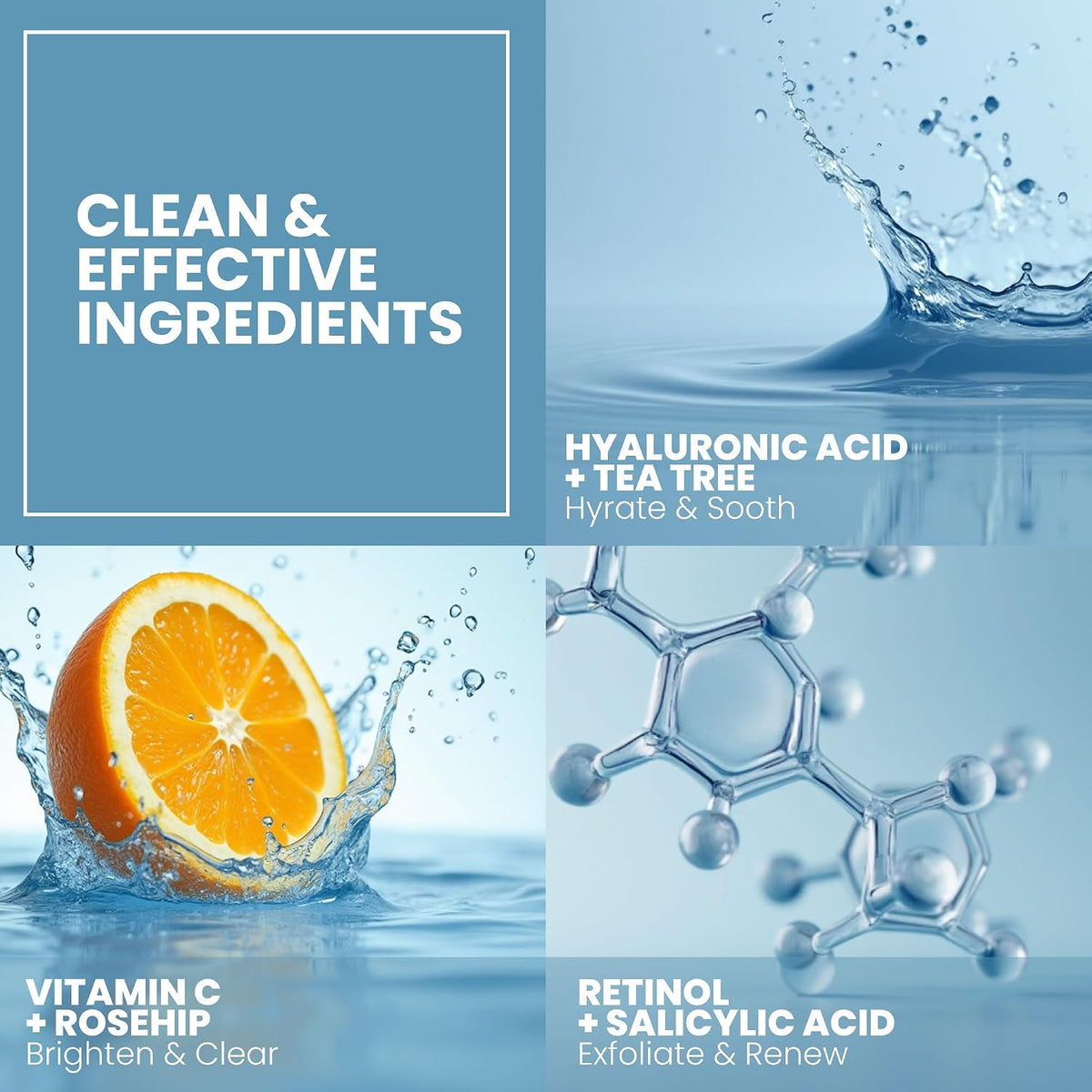 Eva Naturals Vitamin C Serum Plus - Suero facial con ácido hialurón...