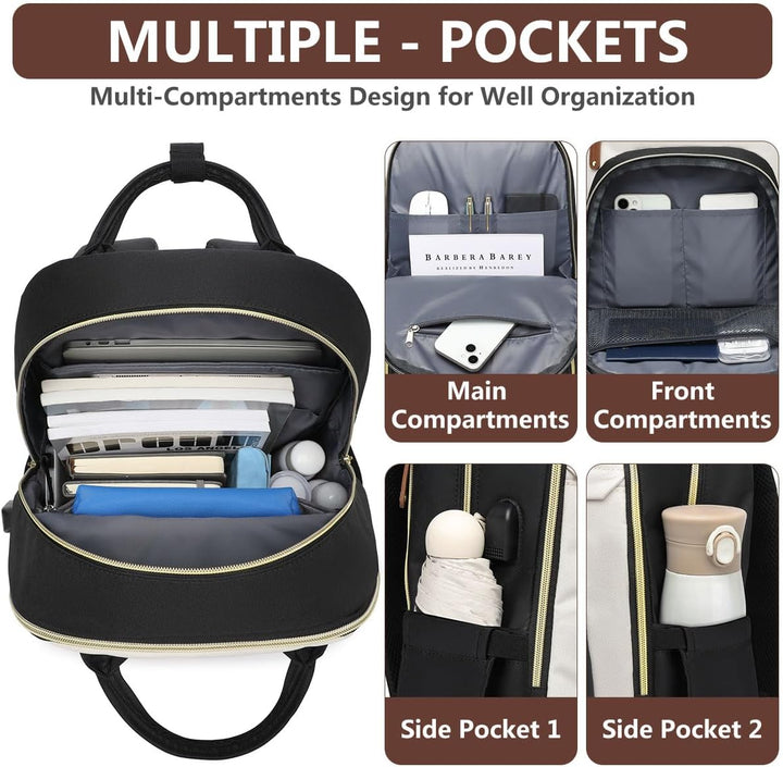 Mochila para portátil para mujer, mochila escolar de 17.3 pulgadas,...