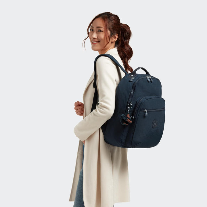 Kipling Mochila para portátil Seoul de 15 pulgadas para mujer, dura...