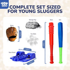 TOY Life Tball Set para niños de 3-5 y 5-8 años – Juego de camiseta de béisbol y bate para niños pequeños con guante y 6 pelotas – Regalo ideal para jugar al aire libre y entrenamiento de principiantes