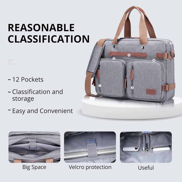 MOLNIA Mochila para laptop de 15.6 pulgadas, maletines 3 en 1 para...